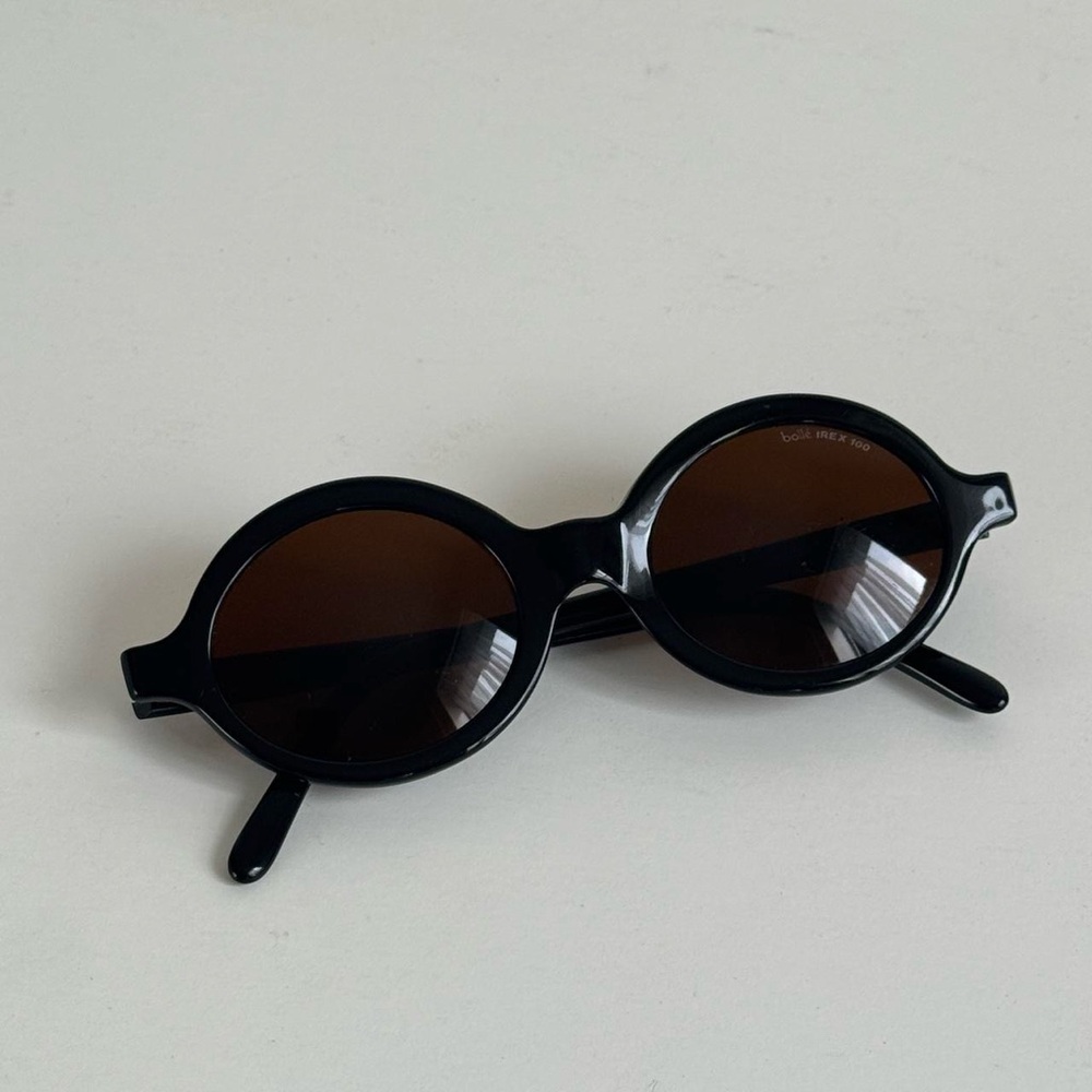 BOLLE IREX 100 Black Round Sunglasses with Brown Lenses